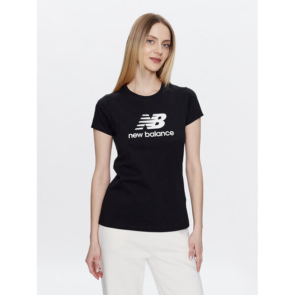 New Balance T-Shirt Essentials Stacked Logo WT31546 Czarny Athletic Fit