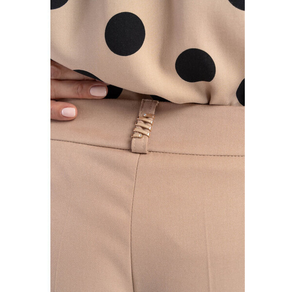 CLICK Spodnie materiałowe Spodnie Ala Camel Beżowy Classic Fit