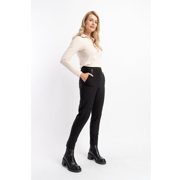 CLICK Spodnie materiałowe Spodnie Borys Black Czarny Authentic Slim Fit