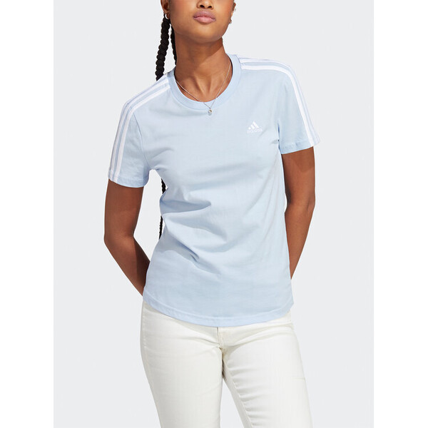 adidas T-Shirt Essentials Slim 3-Stripes T-Shirt ID0008 Niebieski Slim Fit