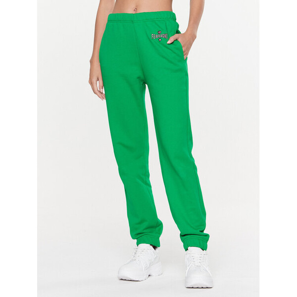 Chiara Ferragni Spodnie dresowe 74CBAT01 Zielony Regular Fit