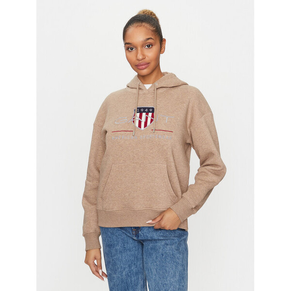 Gant Bluza Rel Archive Shield Hoodie 4204567 Brązowy Relaxed Fit