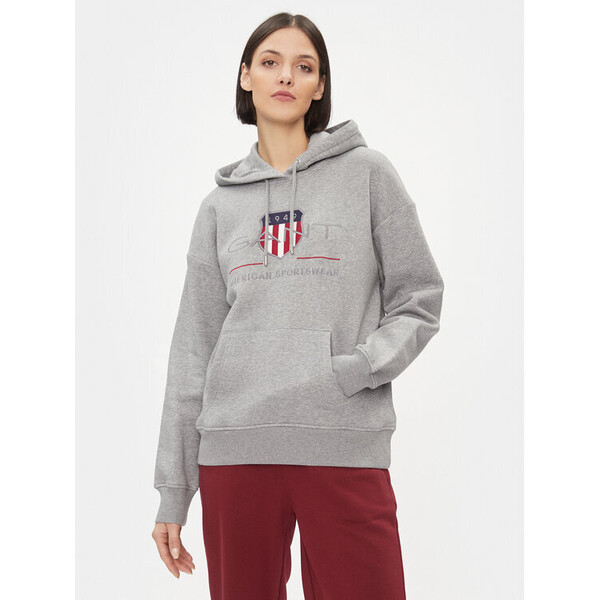 Gant Bluza Rel Archive Shield Hoodie 4204567 Szary Relaxed Fit
