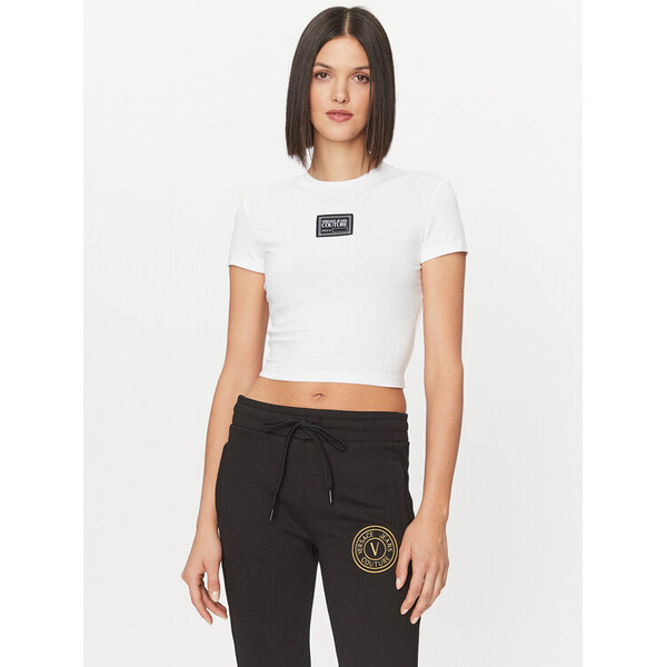 Versace Jeans Couture T-Shirt 75HAHT12 Biały Slim Fit