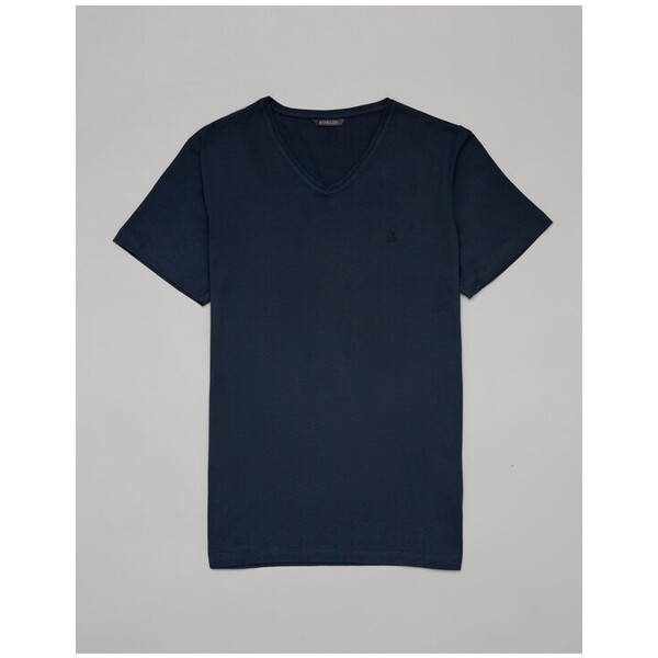 Borgio T-Shirt cerva Granatowy Slim Fit