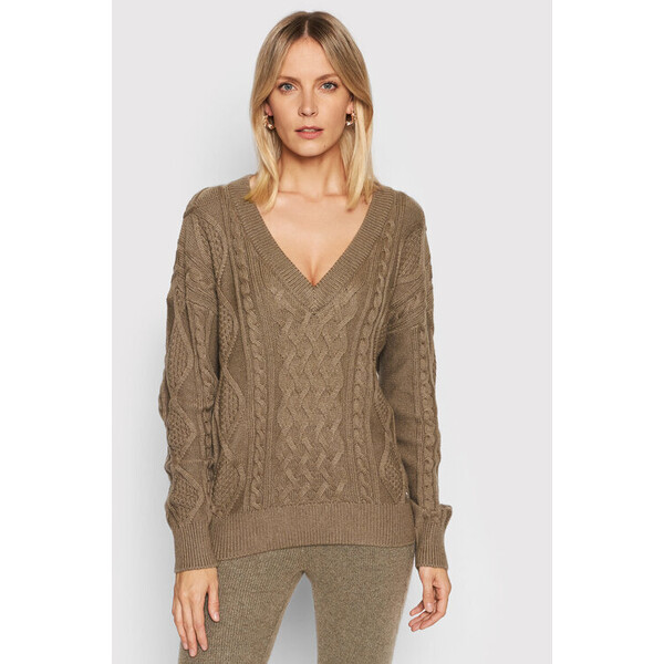Guess Sweter Slouchy Cable Noemi W1BR50 Z2QA0 Brązowy Regular Fit
