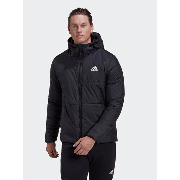 adidas Kurtka przejściowa BSC 3-Stripes Hooded Insulated Jacket HG6276 Czarny Regular Fit