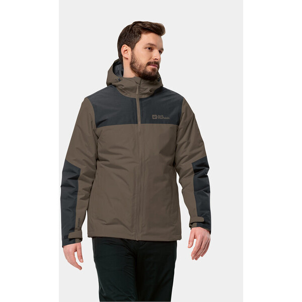 Jack Wolfskin Kurtka przeciwdeszczowa Jasper Ins Jkt 1114321 Brązowy Regular Fit