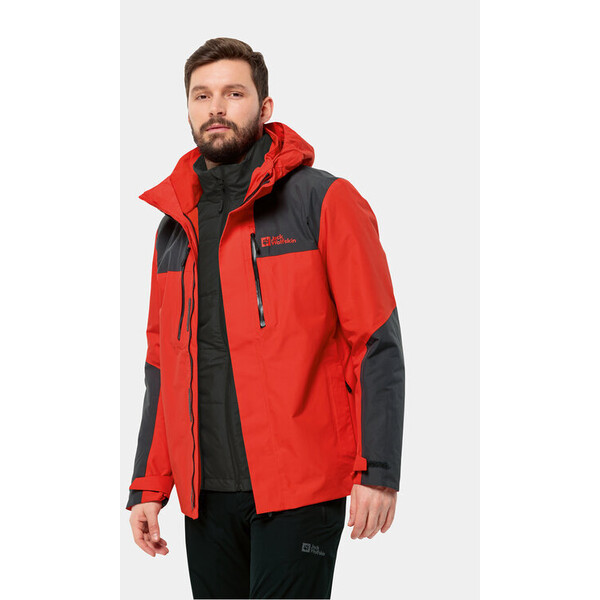 Jack Wolfskin Kurtka outdoor Jasper 3In1 Jkt 1115261 Czerwony Regular Fit