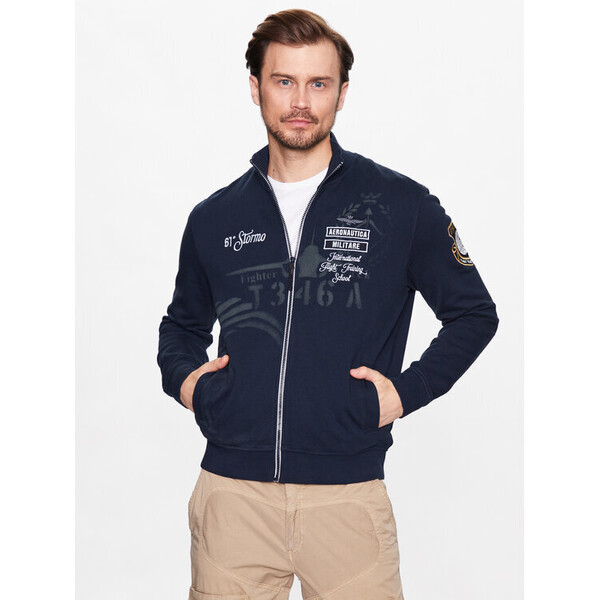 Aeronautica Militare Bluza 231FE1748F488 Granatowy Regular Fit