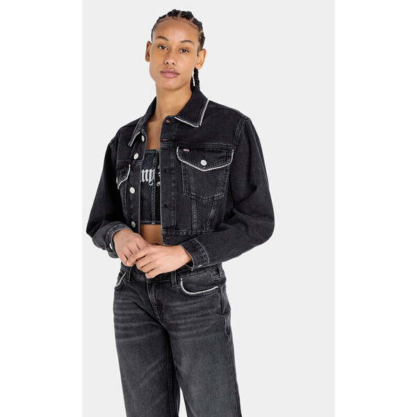 Tommy Jeans Kurtka jeansowa Claire DW0DW16712 Czarny Regular Fit