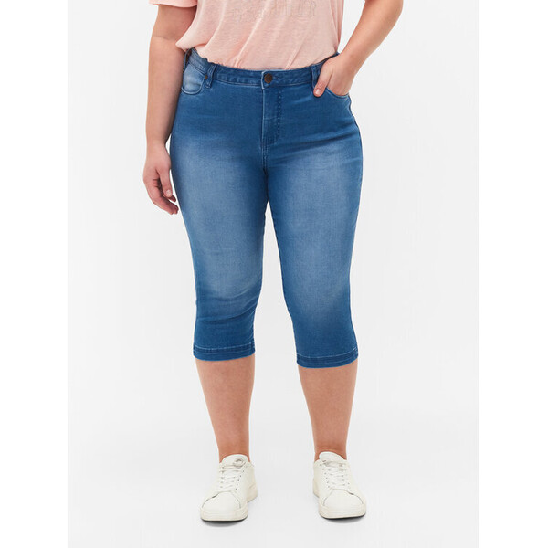 Zizzi Szorty jeansowe O10305H Niebieski Slim Fit