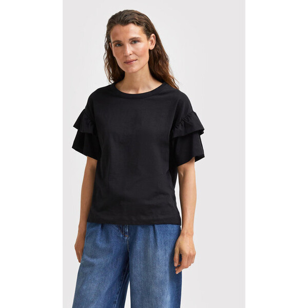 Selected Femme T-Shirt Rylie 16079837 Czarny Regular Fit
