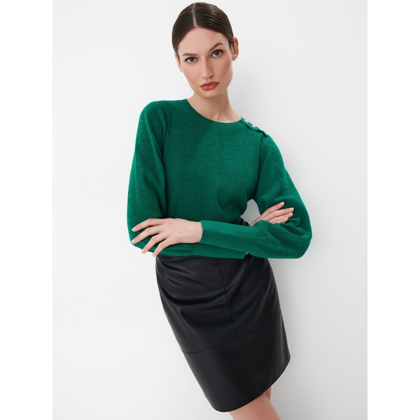 Mohito Zielony sweter z ozdobnymi elementami 8442W-76X