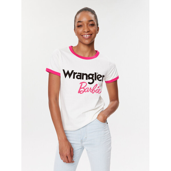 Wrangler T-Shirt Ringer 112346212 Biały Slim Fit