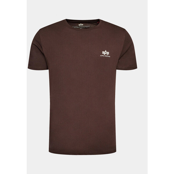 Alpha Industries T-Shirt Basic Small Logo 188505 Brązowy Regular Fit