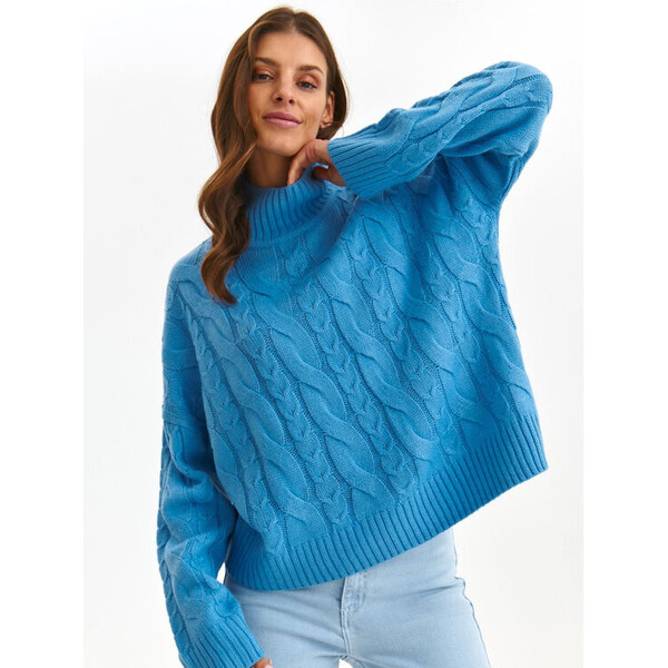 Top Secret Sweter SGO0272NI Niebieski Loose Fit