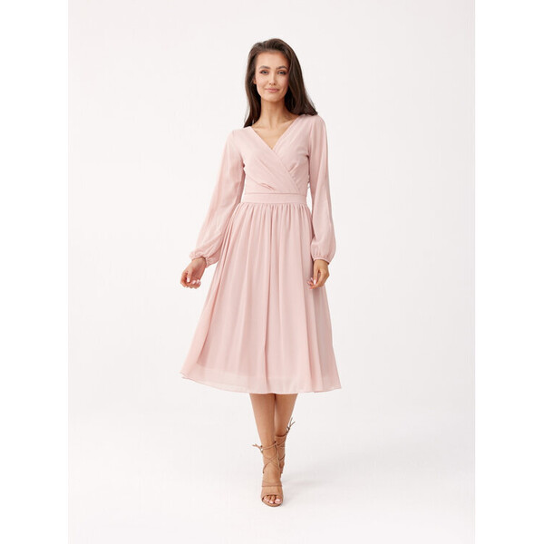 Roco Fashion Sukienka Sivney Różowy Slim Fit