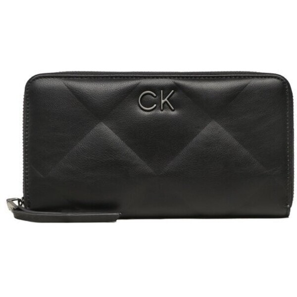 Calvin Klein Duży Portfel Damski Re-Lock Quilt Za Wallet Lg K60K610774 Czarny