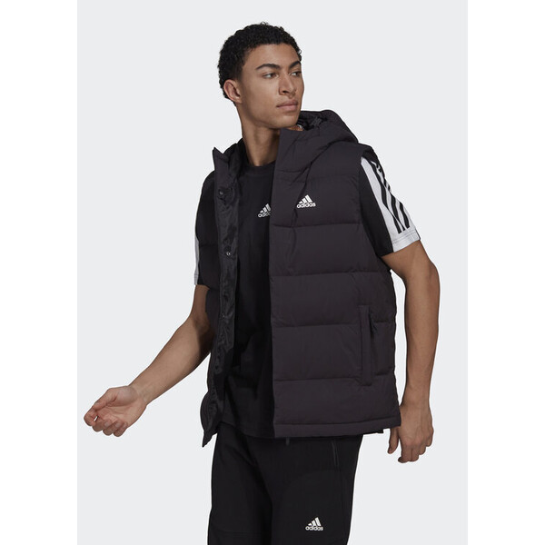 adidas Kurtka zimowa Helionic Hooded Down Vest HG6277 Czarny Regular Fit