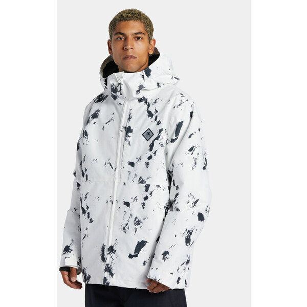 DC Kurtka snowboardowa Basis Print Snjt ADYTJ03064 Biały Regular Fit