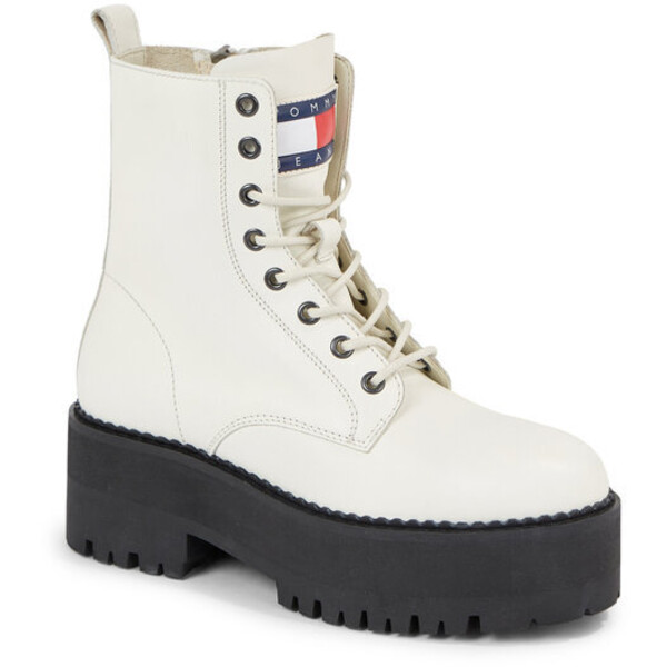 Tommy Jeans Botki Tjw Boot Zip Up EN0EN02305 Biały