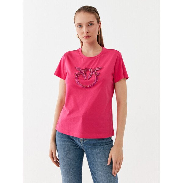 Pinko T-Shirt Quentin 100535 A15D Różowy Regular Fit