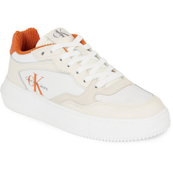 Calvin Klein Jeans Sneakersy Chunky Cupsole Coui Lth Mix YW0YW01171 Biały