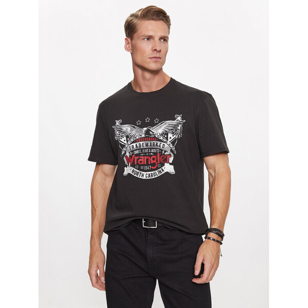 Wrangler T-Shirt Americana 112341191 Czarny Regular Fit
