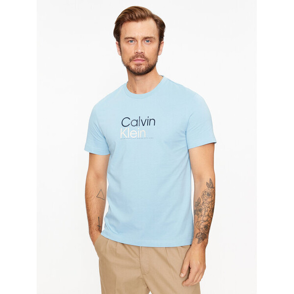 Calvin Klein T-Shirt K10K111841 Niebieski Regular Fit