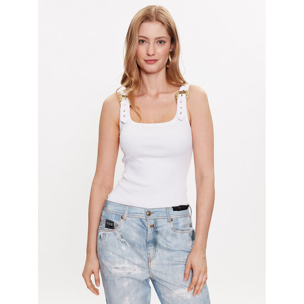 Versace Jeans Couture Top 74HAM619 Biały Regular Fit