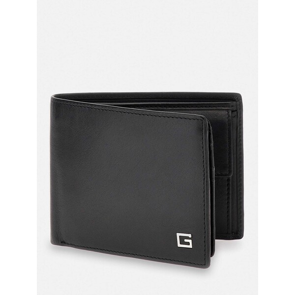 GUESS Skórzany portfel model Zurigo SMZUROLEA24-BLA