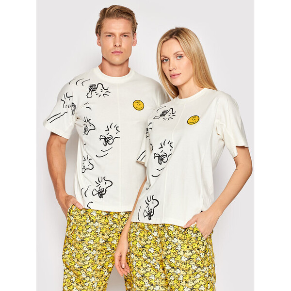 Converse T-Shirt Unisex PEANUTS Shapes 10024380-A01 Beżowy Regular Fit