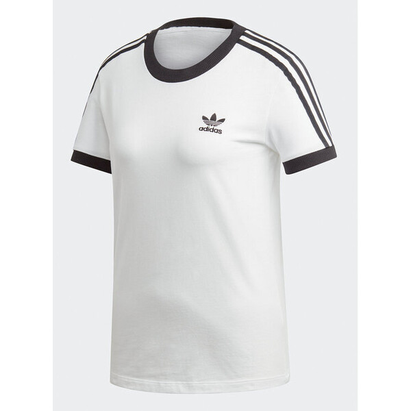 adidas T-Shirt 3-Stripes Tee ED7483 Biały Skinny Fit