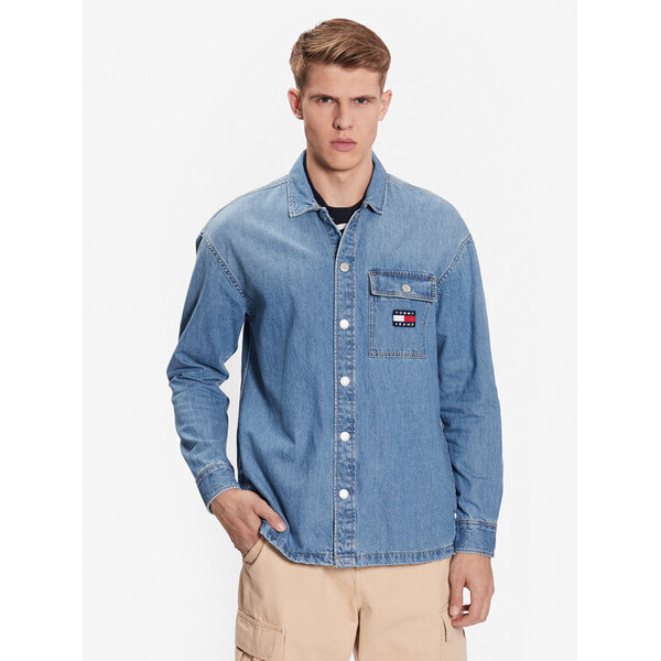 Tommy Jeans Koszula jeansowa Classic DM0DM16598 Granatowy Overshirt Fit