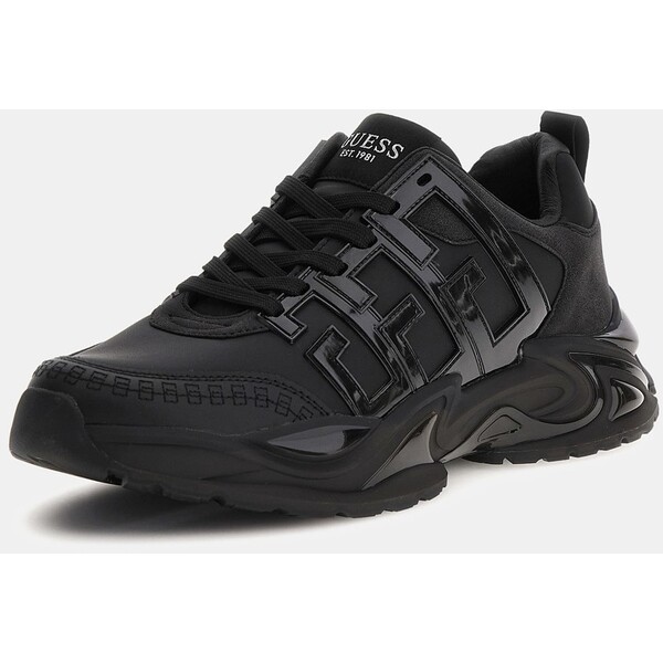 GUESS Sneakersy z mieszanki skóry model Belluno FM8LATELE12-BLACK