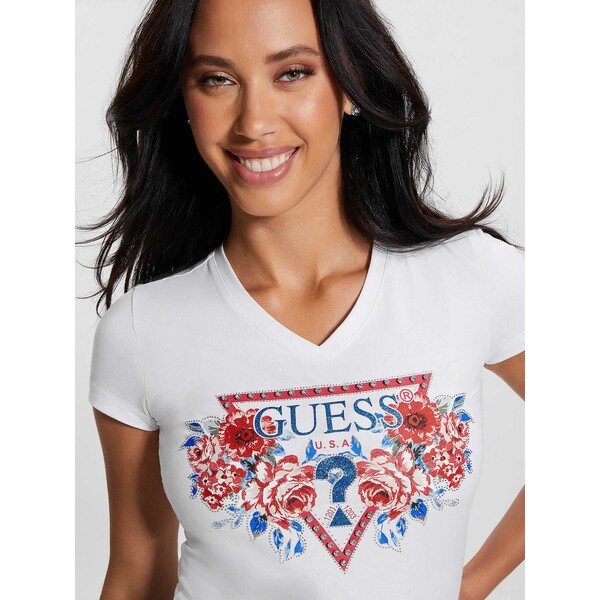 GUESS T-shirt z kwiatowym logo W3BI56J1314-G011