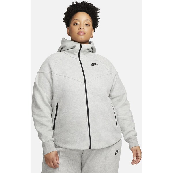 Damska bluza z kapturem i zamkiem na całej długości (duże rozmiary) Nike Sportswear Tech Fleece Windrunner FB8340-063