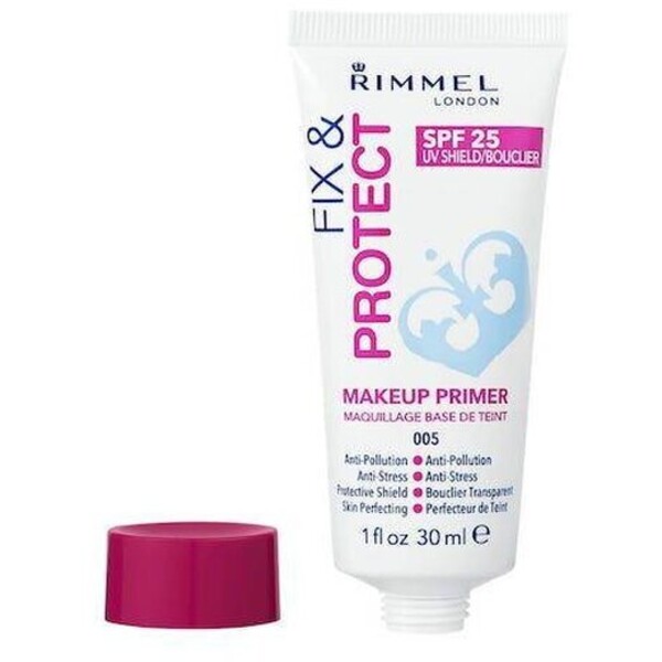 Rimmel Fix &amp; Protect Makeup Primer SPF25 baza pod podkład 30ml Podkład czarny