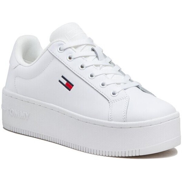 Tommy Jeans Sneakersy Flatform Ess EN0EN02043 Biały