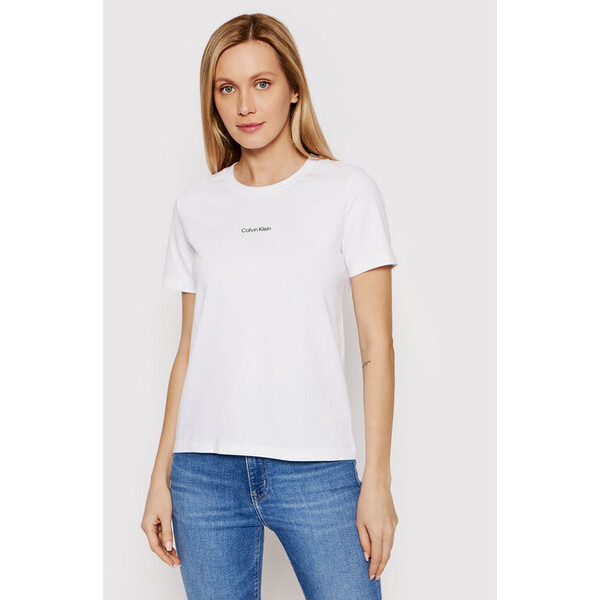 Calvin Klein T-Shirt Micro Logo K20K203677 Biały Regular Fit