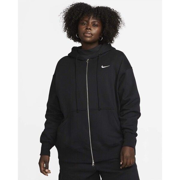 Damska bluza o kroju oversize z kapturem i zamkiem na całej długości (duże rozmiary) Nike Sportswear Phoenix Fleece DV4979-010