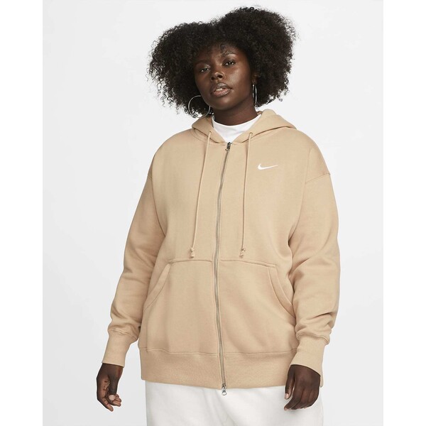 Damska bluza o kroju oversize z kapturem i zamkiem na całej długości (duże rozmiary) Nike Sportswear Phoenix Fleece DV4979-200