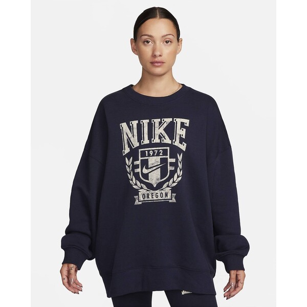 Damska dzianinowa bluza dresowa z półokrągłym dekoltem o kroju oversize Nike Sportswear FZ0226-451