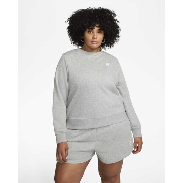 Damska bluza dresowa z półokrągłym dekoltem (duże rozmiary) Nike Sportswear Club Fleece DV5087-063