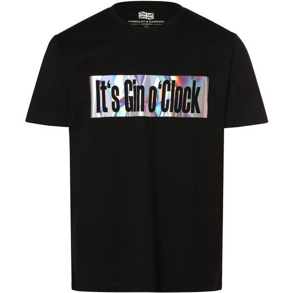Finshley & Harding London T-shirt męski – Hunt-Gin O'Clock 674801-0002