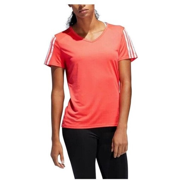 adidas T-Shirt RUN 3S TEE W Różowy Regular Fit