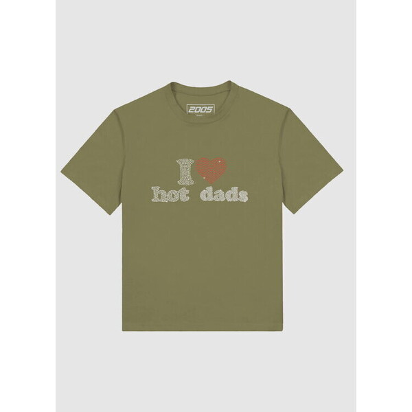 2005 T-Shirt I &lt;3 Hot Dads Khaki Oversize