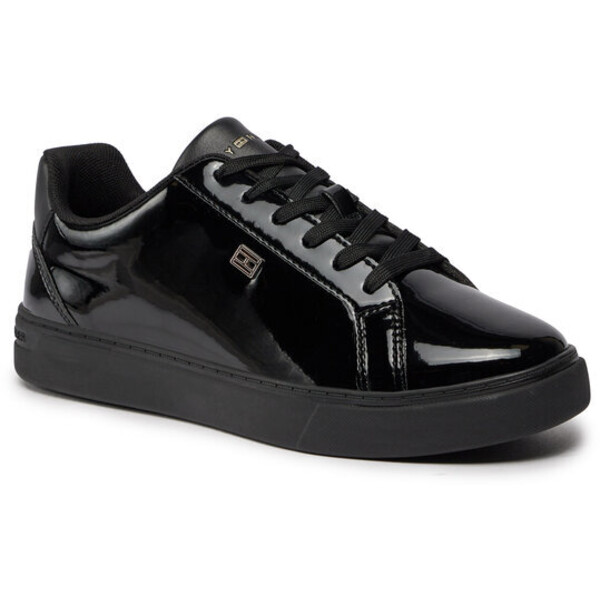 Tommy Hilfiger Sneakersy Essential Court Sneaker Patent FW0FW07868 Czarny