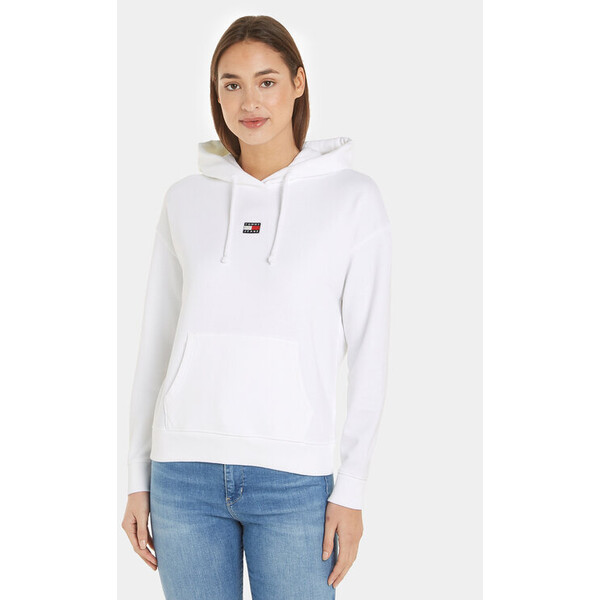 Tommy Jeans Bluza Badge DW0DW15411 Biały Relaxed Fit